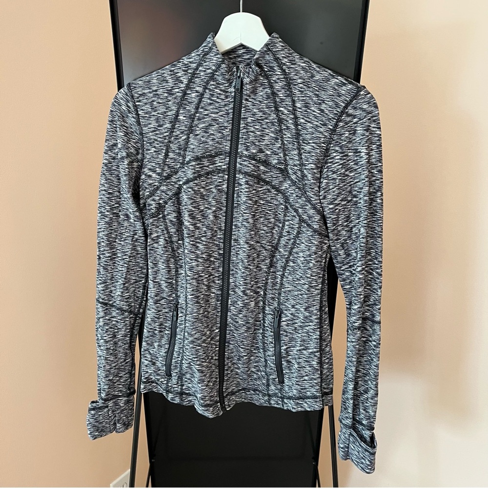 Lululemon Define Jacket Dramatic Static White Black Size 6